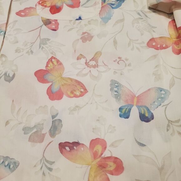 VTG 90's Alfred Dunner Petite Watercolor Butterfly Button Up Top Size 14P - Picture 2 of 10